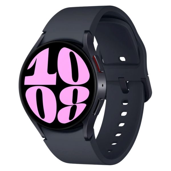 ساعت هوشمند سامسونگ مدل Galaxy Watch6 40mm، مناسب برای ورزش، روزمره، رسمی، دارای قابلیت‌های صفحه نمایش رنگی و لمسی، کنترل موسیقی، قابلیت مکالمه از طریق بلوتوث، بند سیلیکون، فرم صفحه دایره، فناوری GPS، با حافظه داخلی 16 گیگابایت،