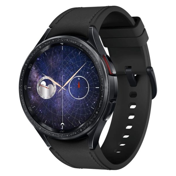 ساعت هوشمند سامسونگ مدل Galaxy Watch6 Classic Astro Edition 47mm، مناسب برای ورزش، روزمره، رسمی، دارای قابلیت‌های صفحه نمایش رنگی و لمسی، کنترل موسیقی، قابلیت مکالمه از طریق بلوتوث، بند سیلیکون، فرم صفحه دایره، فناوری GPS، با حافظه داخلی 16 گیگابایت